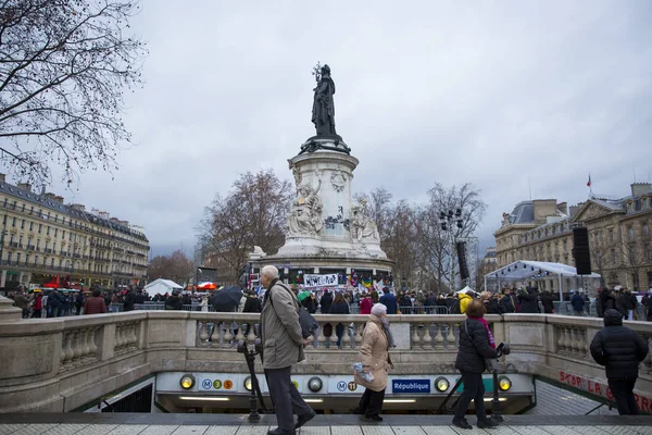 París Francia Enero 2016 Ceremonia Para Conmemorar Las Víctimas Del — Foto de Stock