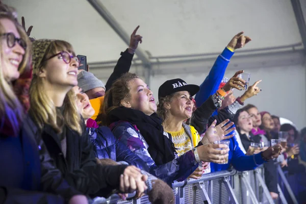 Traena Norway July 2016 Audience Cheering Concert Norwegian Punk Rock — стоковое фото