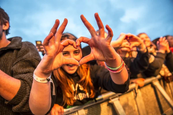 Traena Norsko Červenec 2016 Posluchačská Audience Koncert Norské Lidové Rockové — Stock fotografie