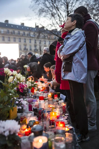 París Francia Enero 2016 Ceremonia Para Conmemorar Las Víctimas Del — Foto de Stock