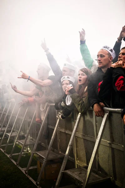 Traena Norveç Temmuz Norveçli Grup Kvelertak Konseri Sırasında Traenafestival Müzik — Stok fotoğraf