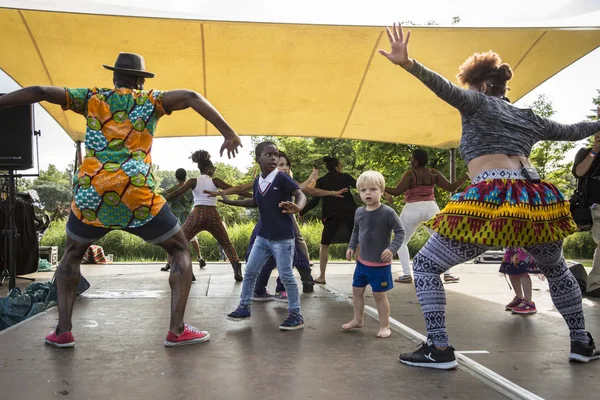 Amsterdam Holandia Lipiec 2015 Afrykański Taniec Warsztaty Podczas Amsterdam Roots — Zdjęcie stockowe