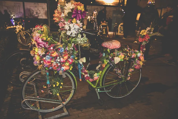 Амстердам Нидерланды Января 2017 Года Прибытие Велосипедистов Участвующих Light Ride — стоковое фото