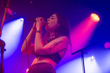 Amsterdam, Hollanda - 17 Şubat 2018 - İngiliz rock grubu The Charlatans'ın Paradiso Noord konseri öncesinde ilk perde wiith İngiliz rock grubu Average Sex - De Tolhuistuin