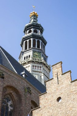 Kulesi Lange Jan, Middelburg, Zeeland, Hollanda ile manastır kompleksi