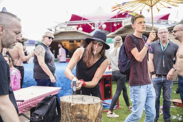 Amsterdam Hollanda Temmuz 2017 Westerpark Milkshake Festivali Nde Ağzında Sigara — Stok fotoğraf