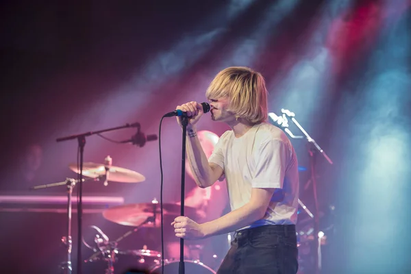 Ámsterdam Países Bajos Febrero 2018 Concierto Banda Británica Rock Charlatans —  Fotos de Stock