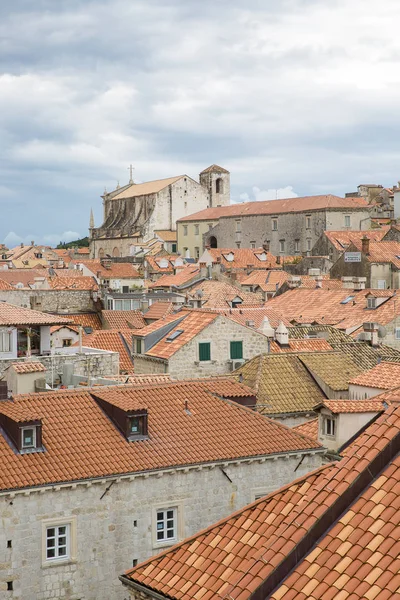 Uitzicht Oranje Daken Van Oude Binnenstad Van Dubrovnik Van Oude — Stockfoto