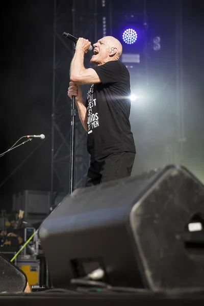 瑞士尼永 2017年7月19日 澳大利亚摇滚乐队午夜石油在古音乐节的音乐会 — 图库照片