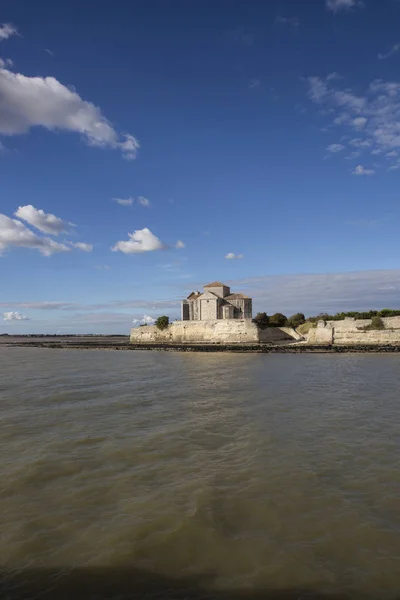 Côte Gironde Avec Vue Sur Village Talmont Sur Gironde Église — Photo