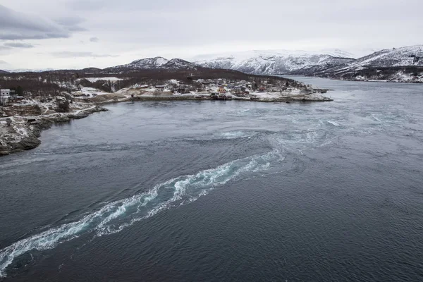 Whirlpools Malström Saltstraumen Nordland Norge — Stockfoto