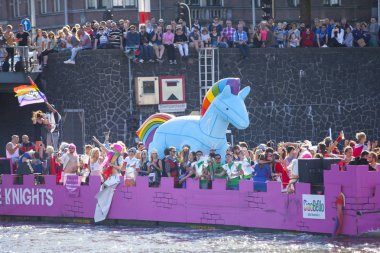 Amsterdam, Hollanda 06 Ağustos 2016: Insan hakları ve sivil eşitliğin korunması için yıllık etkinliğe katılanlar 