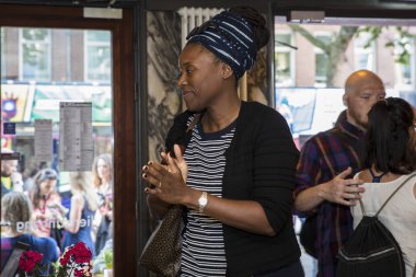 Amsterdam, Hollanda - 18 Ağustos 2016: Dünya Sineması Amsterdam'ın açılış töreninde insanlar, 18-27/08/2016 tarihleri arasında düzenlenen dünya film festivali