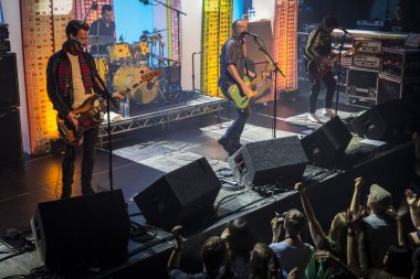 Amsterdam, Hollanda, 27 Mayıs 2016: İskoç folk rock grubu Travis'in melkweg konseri