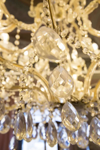 Close Ancient Crystal Chandelier — Stock Photo, Image