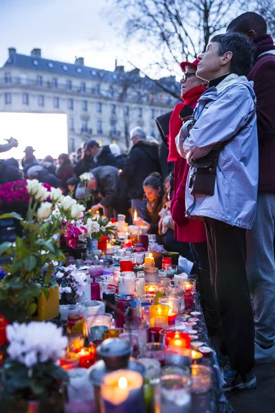París Francia Enero 2016 Ceremonia Para Conmemorar Las Víctimas Del — Foto de Stock