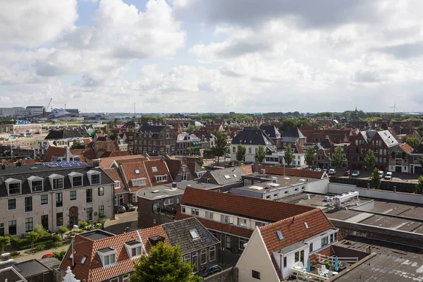 Luchtfoto Oranje Daken Van Harlingen Friesland Nederland — Stockfoto