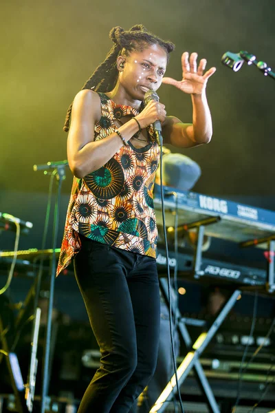 Nyon Svájc Július 2017 Reggae Dub Jamaicai Énekes Koncertje Jah9 — Stock Fotó