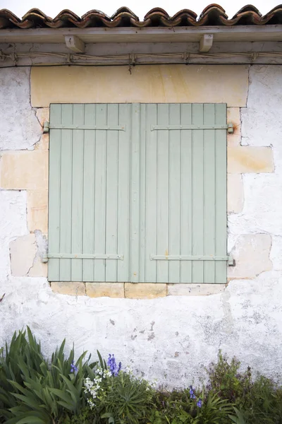 Persiane Chiuse Legno Verde Pallido — Foto Stock