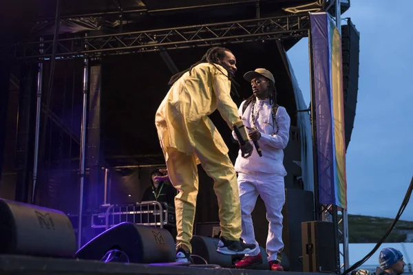 Traena Norvégia Július 2017 Afrikai Sunz Norvég Rap Együttes Koncertje — Stock Fotó