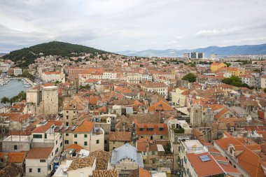 Tarihi bölünmüş rooftops panoramik görünüm, Dalmaçya, Hırvatistan