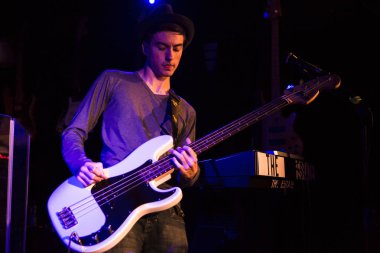 Amsterdam, Hollanda - 17 Ekim 2015: Hollandalı rock grubu The Estate'in Waterhole'daki Amsterdam Şelale Festivali sırasında verdiği konser