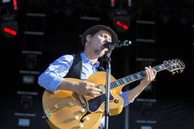 Nyon, İsviçre - 20 Temmuz 2017: Fransız ska grubu Tryo'nun Paleo Festivali'nde konseri