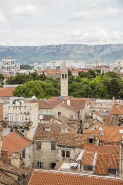 Tarihi bölünmüş rooftops panoramik görünüm, Dalmaçya, Hırvatistan