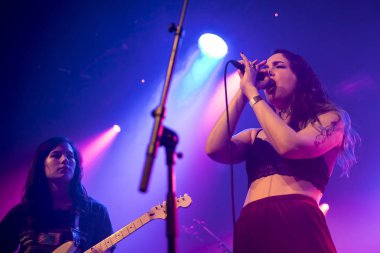 Amsterdam, Hollanda - 17 Şubat 2018 - İngiliz rock grubu The Charlatans'ın Paradiso Noord konseri öncesinde ilk perde wiith İngiliz rock grubu Average Sex - De Tolhuistuin