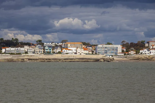 Vue Littoral Avec Station Balnéaire Royan Avec Ciel Tourmenté Gris — Photo