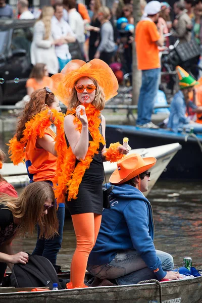 Amszterdam Hollandia Április 2014 Ünnepe Köz Nemzeti Ünnep King Day — Stock Fotó