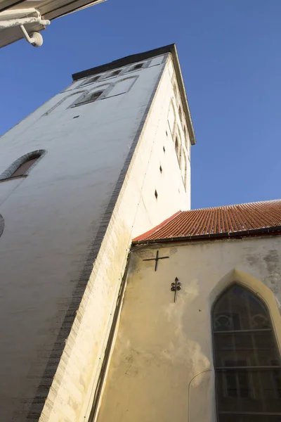 Wieża Kościoła Mikołaja Tallin Estonia — Zdjęcie stockowe