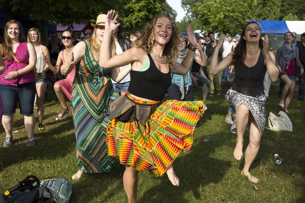 Amsterdam Países Bajos Julio 2015 Taller Danza Africana Durante Amsterdam — Foto de Stock