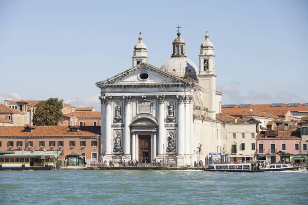 Vista Laguna Venecia Con Iglesia Santa Maria Del Rosario Dei — Foto de Stock