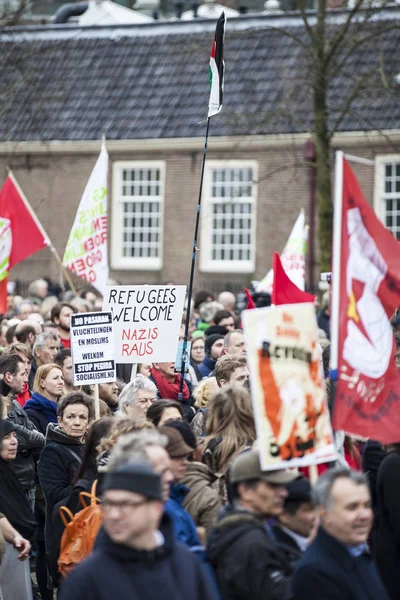 Amsterdam Paesi Bassi Febbraio 2016 Manifestazione Pubblica Multiculturale Organizzata Protestare — Foto Stock