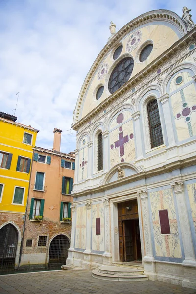 Fasada Kościoła Santa Maria Dei Miracoli Sestiere Cannaregio Wenecji Włochy — Zdjęcie stockowe
