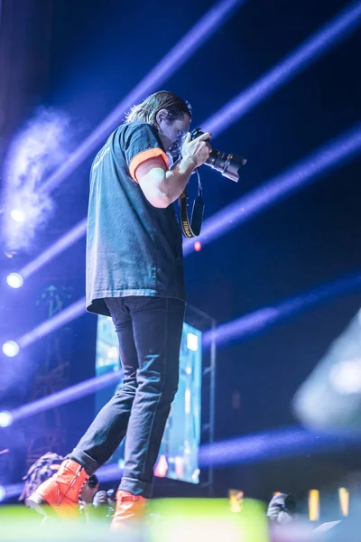 Nyon Switzerland July 2017 Concert Canadian Rock Band Arcade Fire — Stock Photo, Image