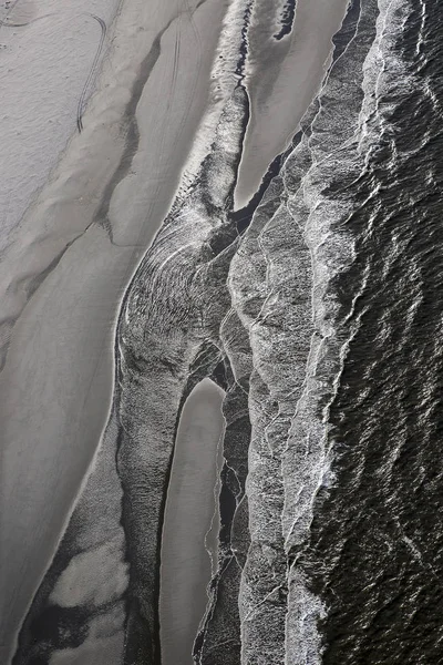 Kum Ameland Islad Friesland Hollanda Dalgalar Tarafından Oluşturulan Şekiller Çizgiler — Stok fotoğraf