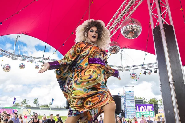 Amsterdam Hollandia Július 2017 Show Val Egy Drag Queen Teljesítő — Stock Fotó