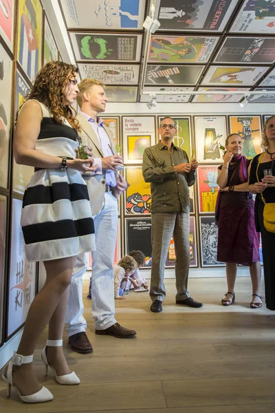 Amsterdam, The Netherlands - August 15 2015: opening of the Cuban Film Posters exhibition Soy Cuba as part of World Cinema Amsterdam, a world film festival held from 14 to 23/08/2015