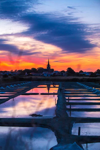 Vista Panorámica Las Marismas Amanecer Zona Olonne Vendee Francia Fotos De Stock Sin Royalties Gratis