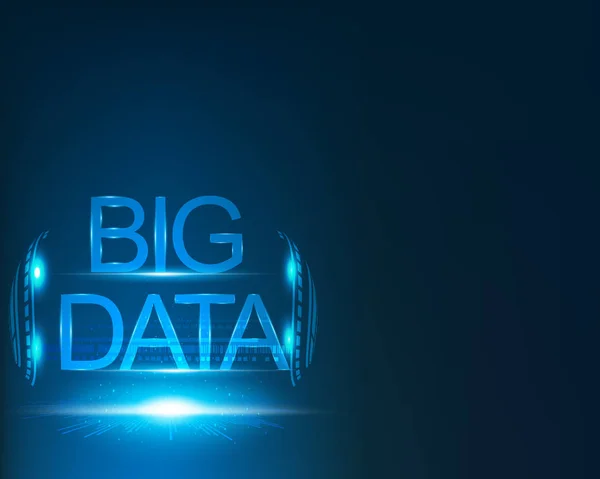 Concepto Big Data Sistema Conexión Red Transformación Digital Fondo Azul — Vector de stock