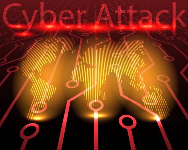 Dünya Haritası siber saldırı hacker kavramı arka plan tarafından. vektör çizim eps10