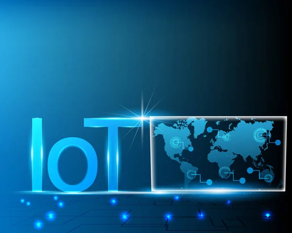 Internet Las Cosas Iot Tecnología Mapa Del Mundo Punto Conexión — Vector de stock