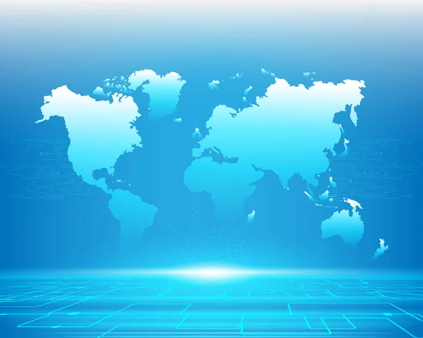 Mundo Mapa Cibernético Sistema Digital Internet Red Conexión Negocios Zona — Vector de stock