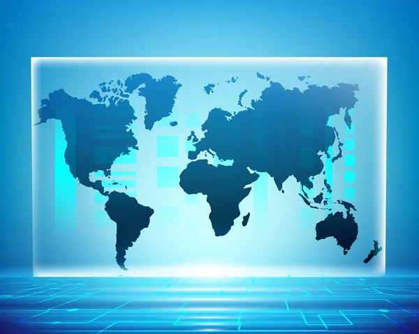 World Map Cyber Bigdata Digital Online System Business Zone Online — Stock Vector