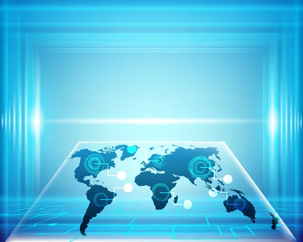 Mapa Del Mundo Cyber Digital Bigdata Online System Business Zone — Vector de stock