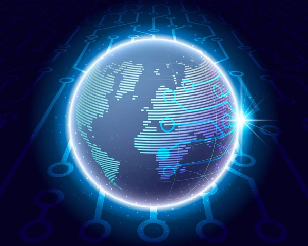 Globale Weltweite Cyber Drahtlose Internet Leitung Netzwerkverbindung Geschäftszone Online Vektor — Stockvektor