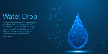 Su damlası bağlantı ışık hatları, düşük Poly Eko tema kavramı. vektör illüstrasyon