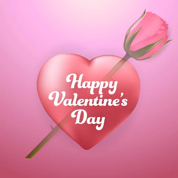 Valentin-nap Rose és a szív háttér-meghívó szórólap sablon design. Vector — Stock Vector